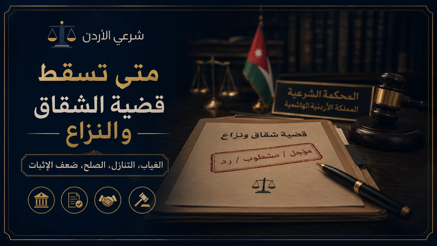 متى تسقط قضية الشقاق والنزاع في الأردن