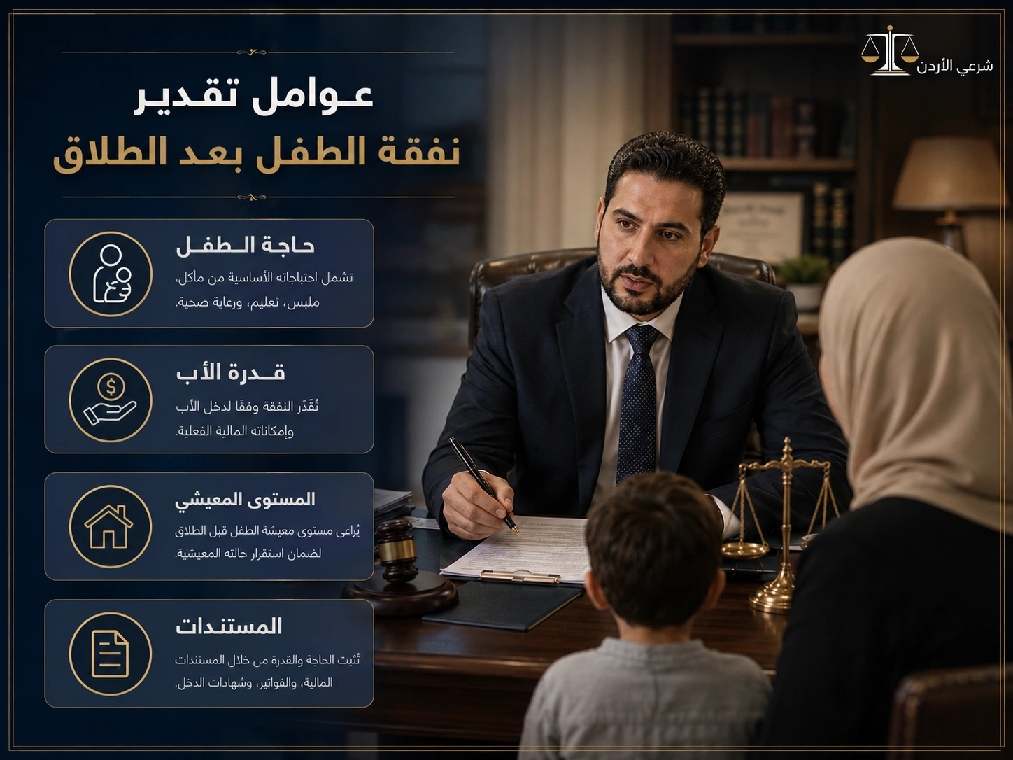 كم نفقة الطفل بعد الطلاق بالأردن