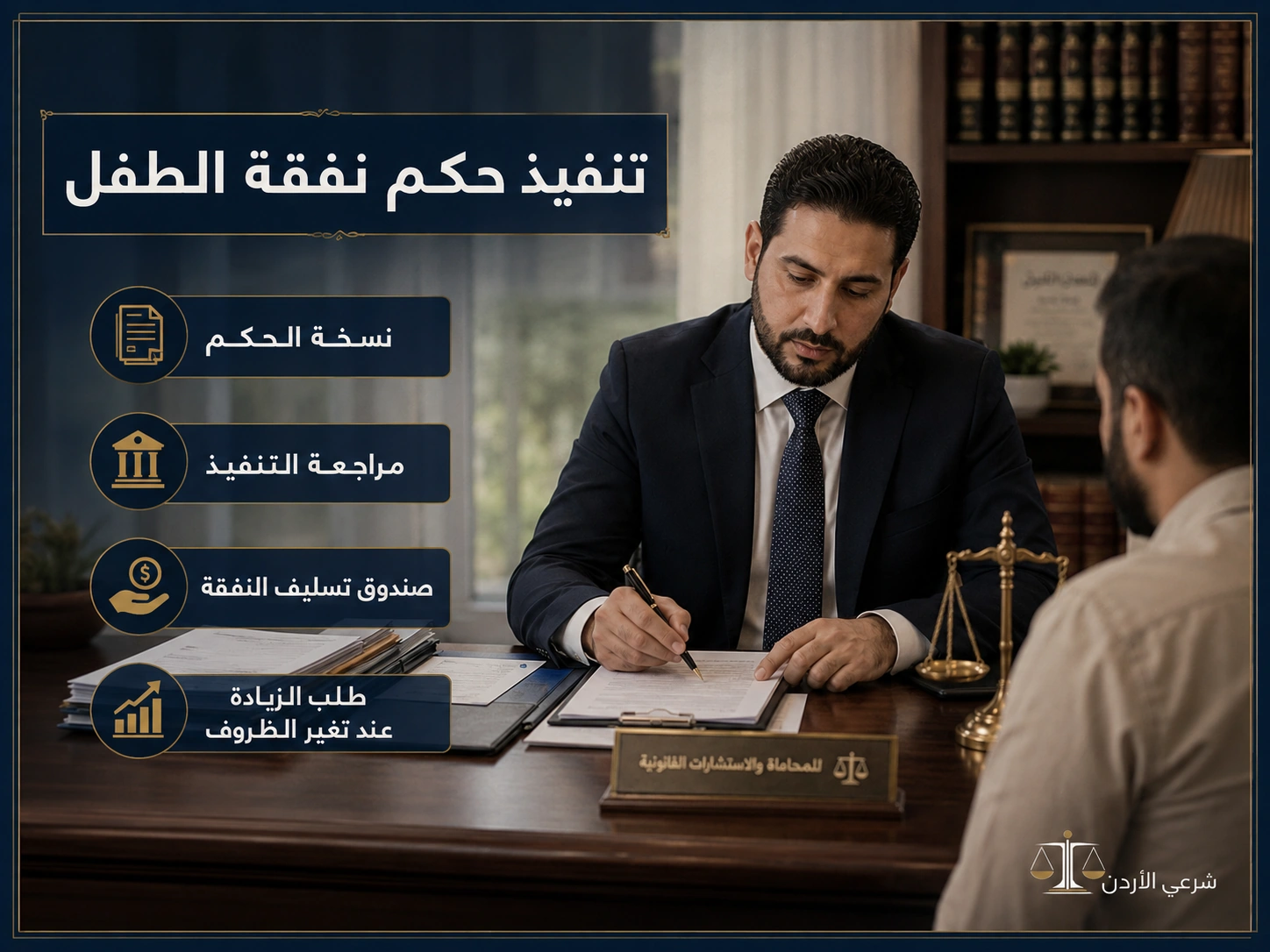 تنفيذ حكم نفقة الطفل بعد الطلاق في الأردن