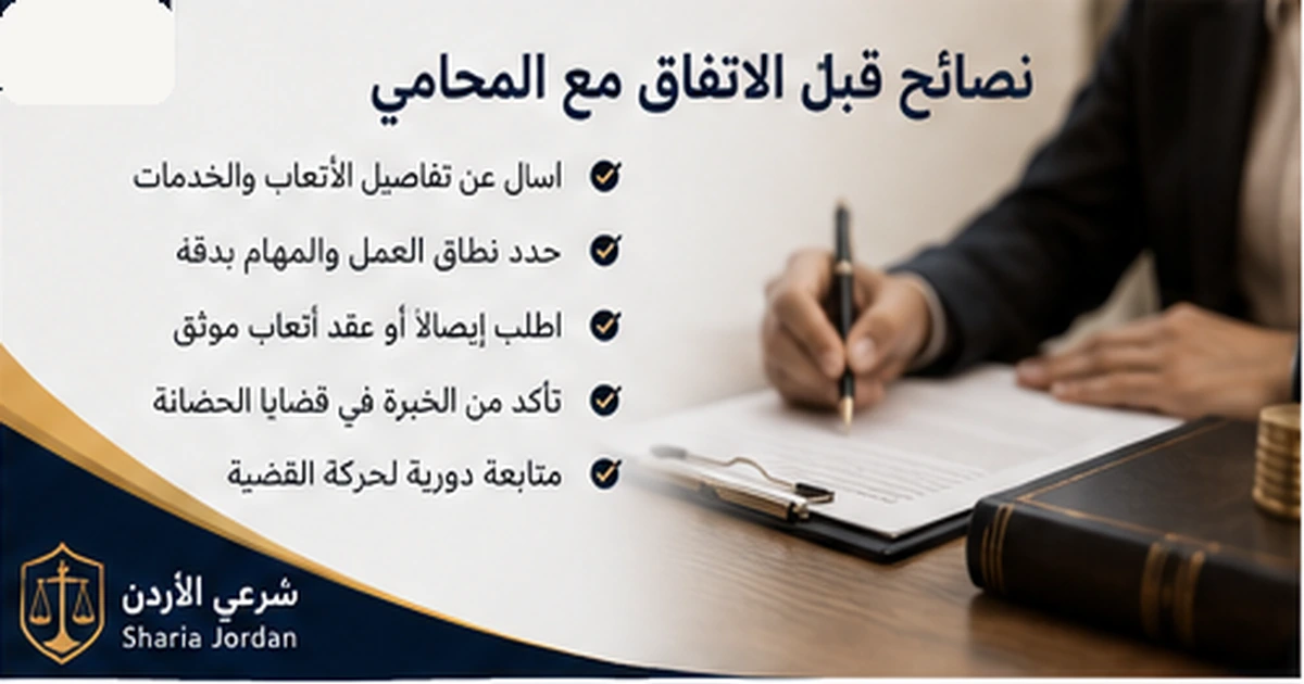 نصائح قبل الاتفاق مع محامي الحضانة