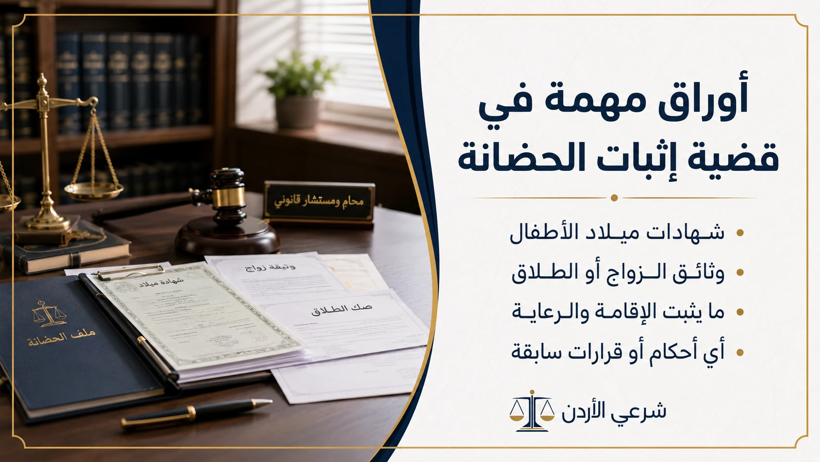 أوراق مهمة في قضية إثبات الحضانة