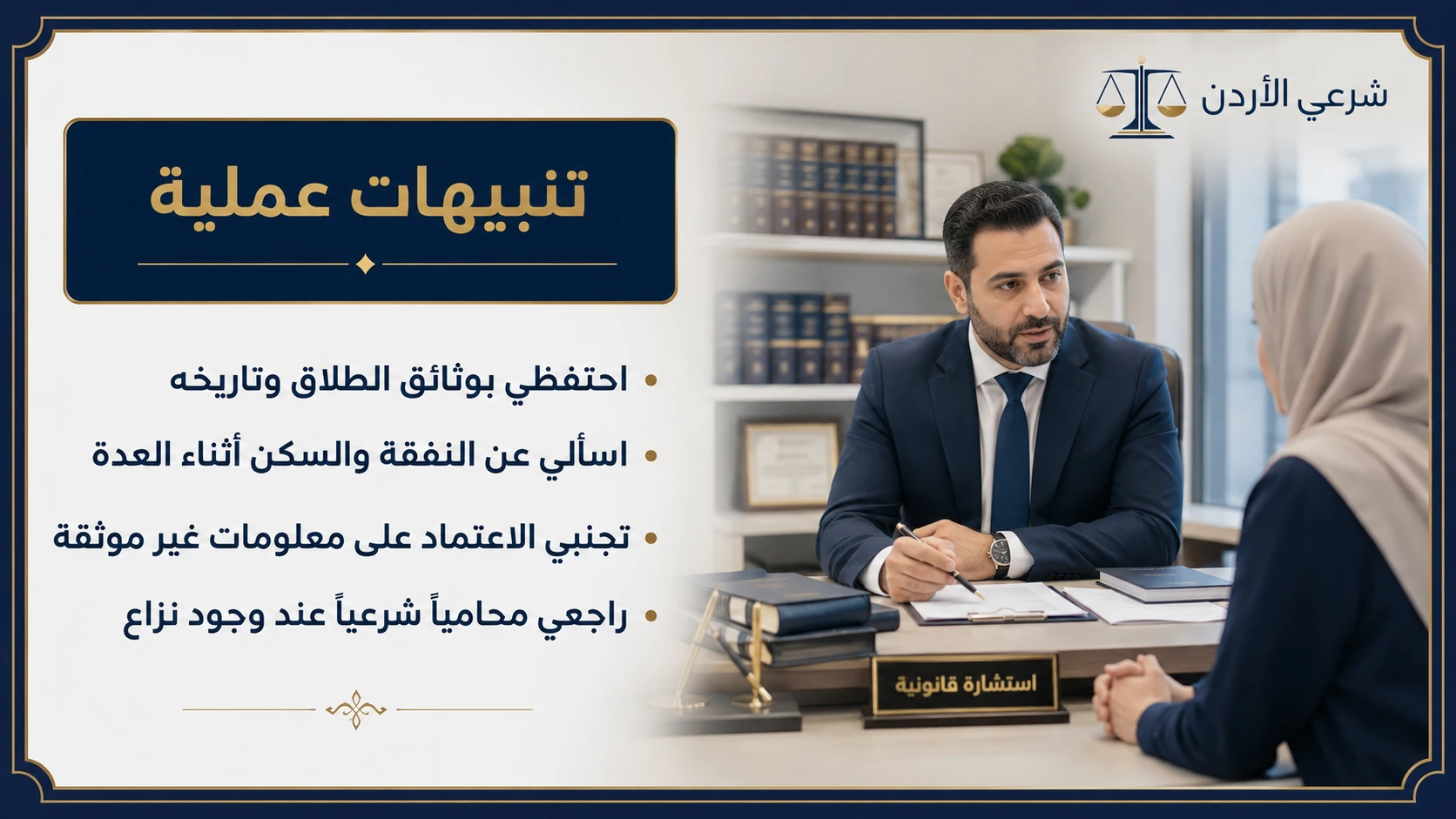 تنبيهات عملية للمطلقة أثناء العدة