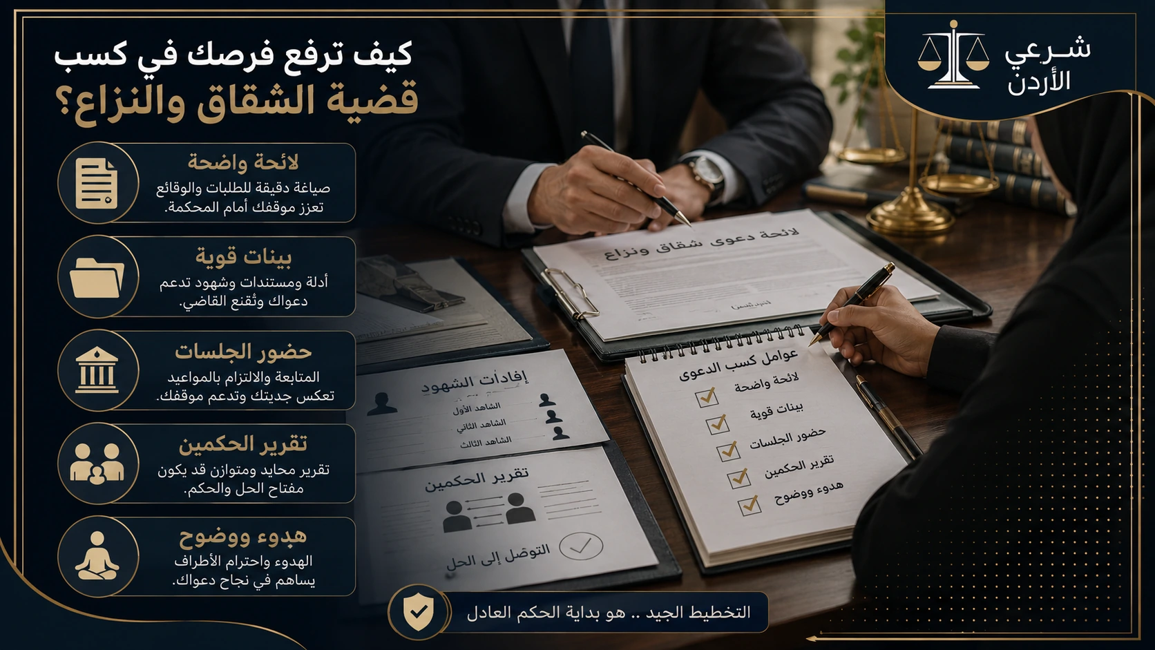 كيف تقوي موقفك في قضية الشقاق والنزاع