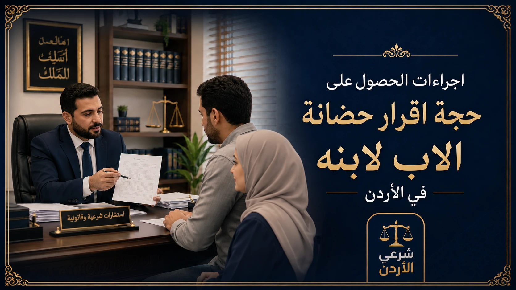 إجراءات الحصول على حجة إقرار حضانة الأب لابنه في الأردن