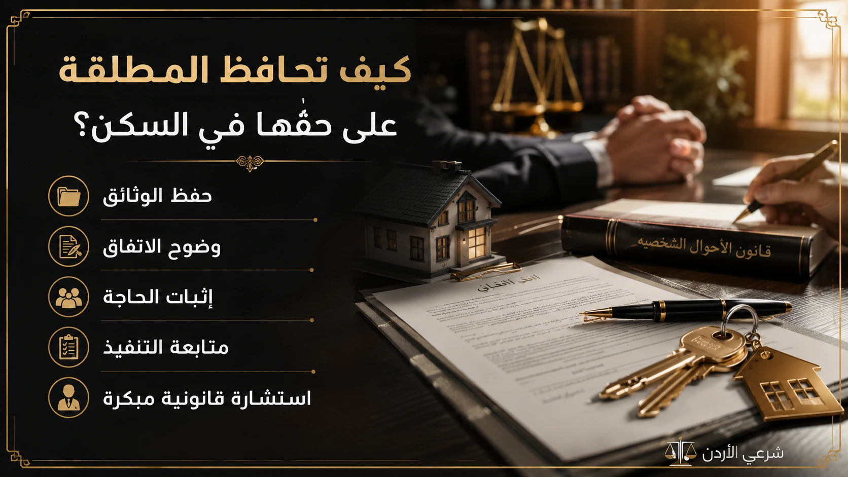 كيف تحافظ المطلقة على حقها في السكن في الأردن