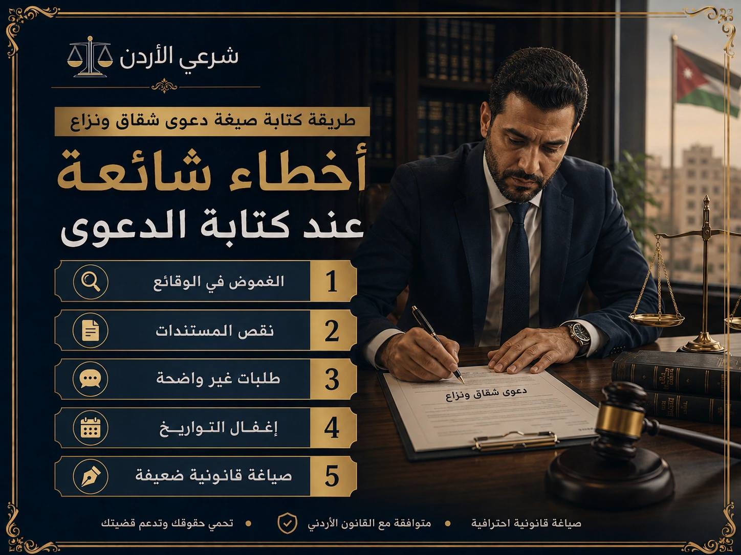 أخطاء شائعة عند كتابة صيغة دعوى شقاق ونزاع
