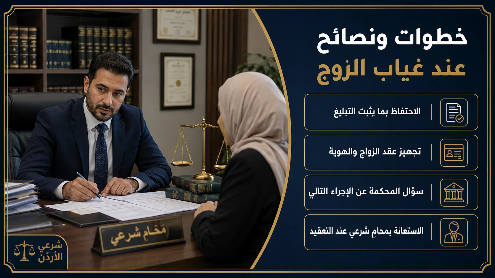 نصائح وخطوات عند غياب الزوج عن جلسة الخلع