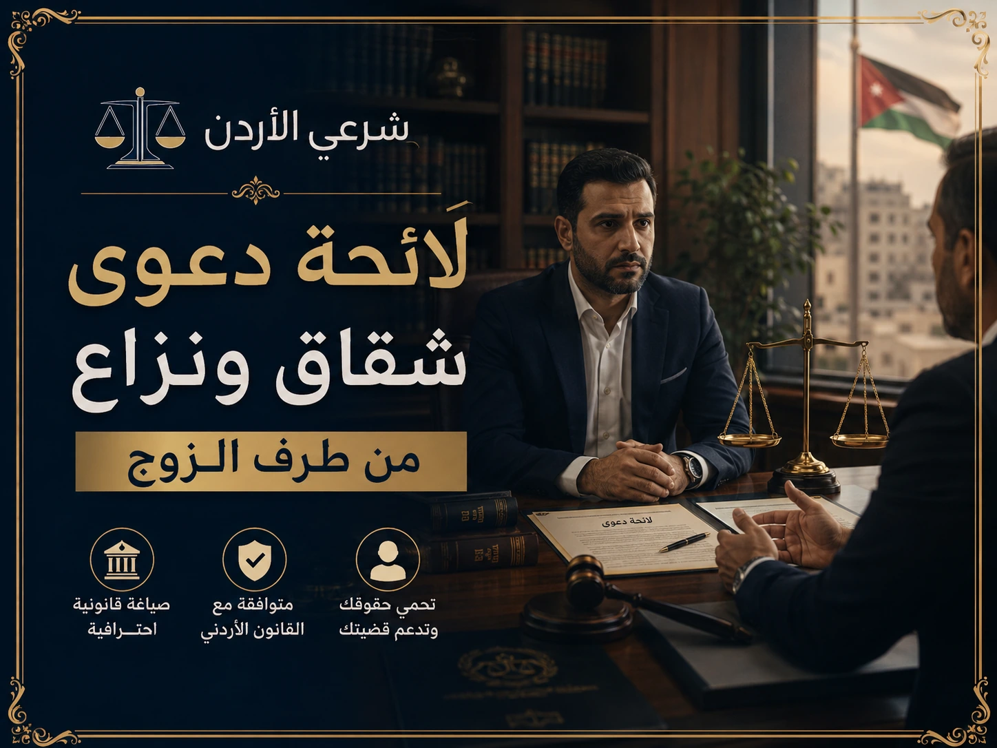 لائحة دعوى شقاق ونزاع من طرف الزوج في مكتب قانوني احترافي