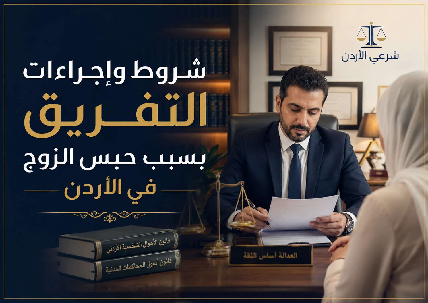 شروط وإجراءات التفريق بسبب حبس الزوج في الأردن
