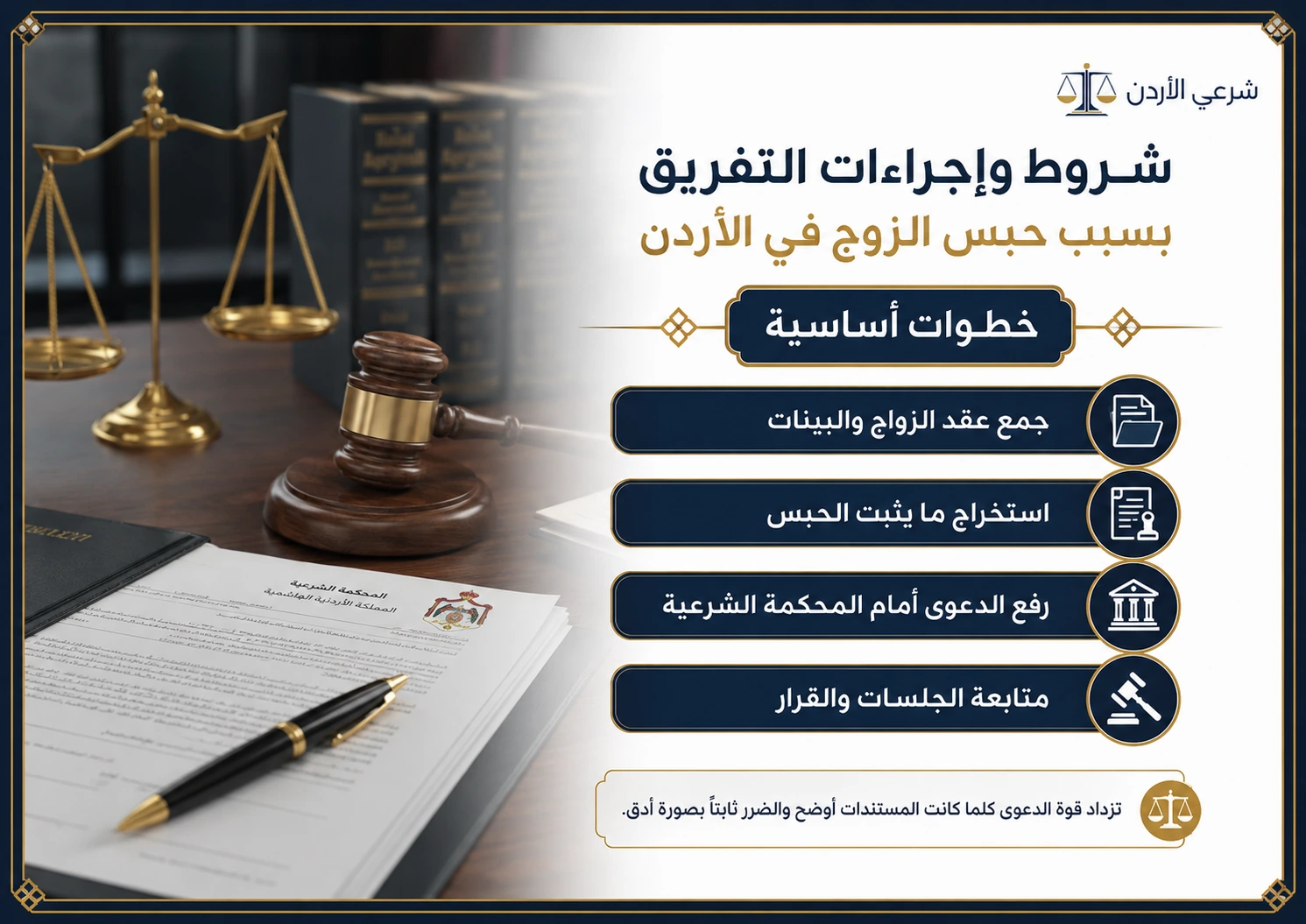 خطوات وإرشادات حول التفريق بسبب حبس الزوج في الأردن