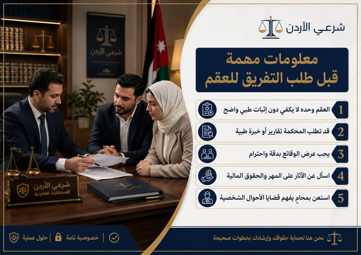 معلومات قبل طلب التفريق للعقم