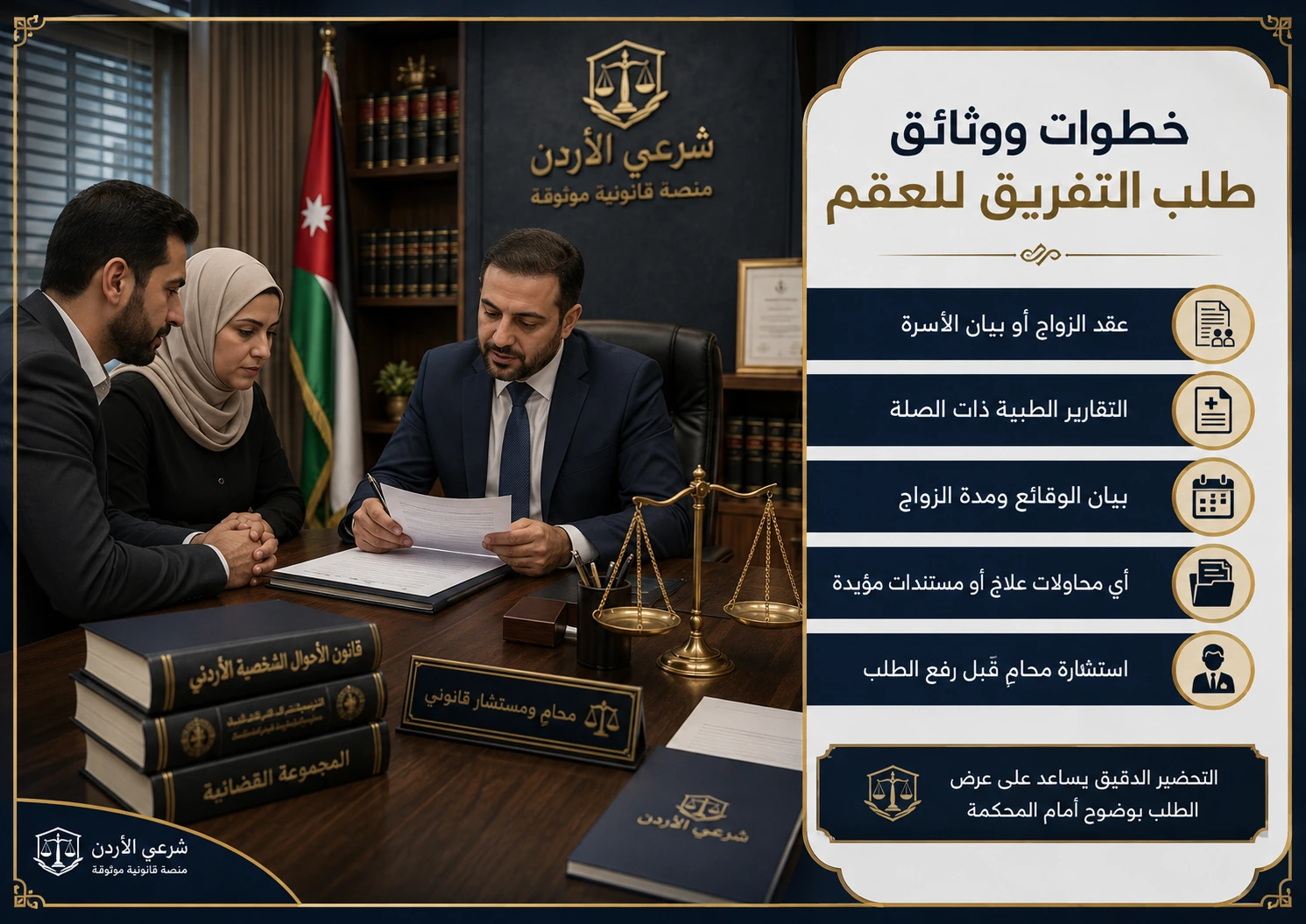 خطوات ووثائق طلب التفريق للعقم