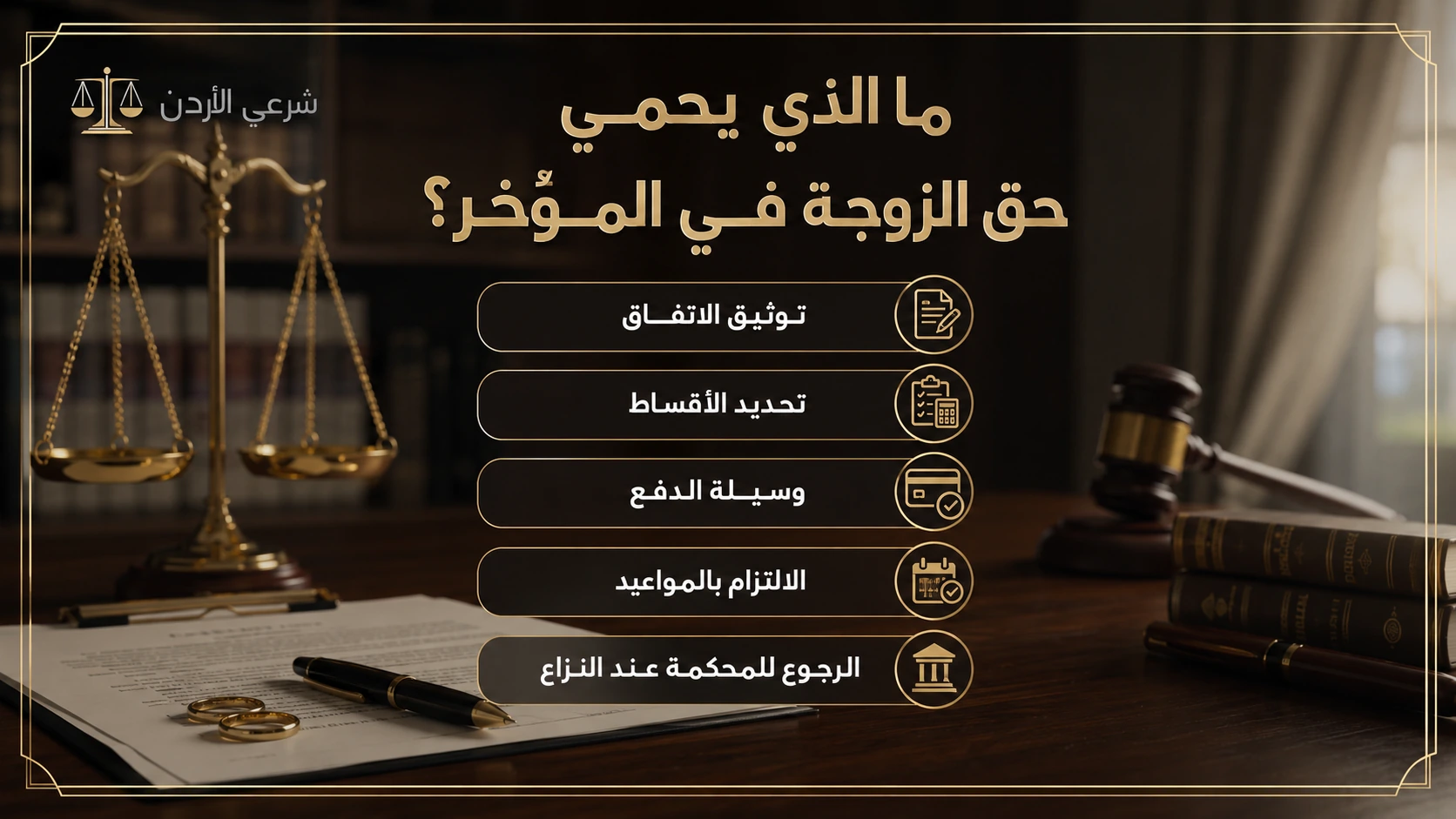 ما الذي يحمي حق الزوجة في المؤخر عند الاتفاق على التقسيط