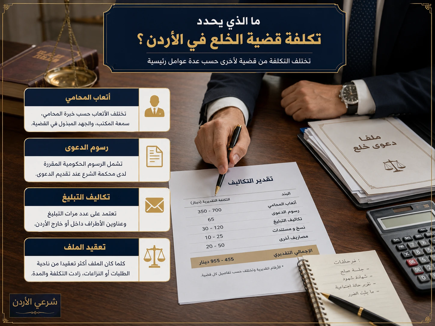 عوامل تحديد أتعاب قضية الخلع