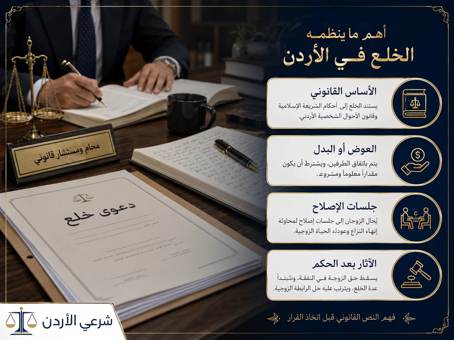 أهم ما تنظمه دعوى الخلع في الأردن