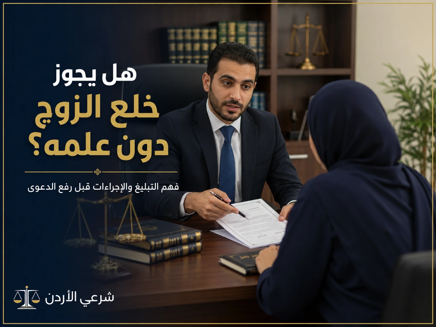 هل يجوز خلع الزوج دون علمه في الأردن