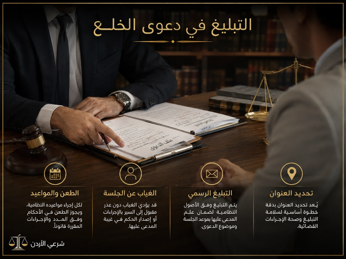 التبليغ في دعوى الخلع أمام المحكمة الشرعية