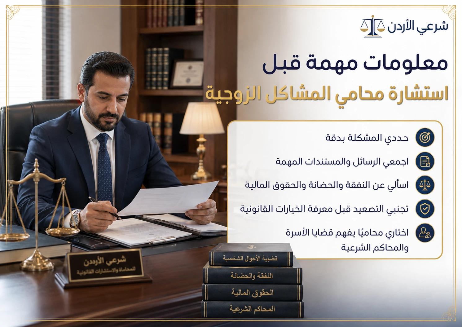 معلومات قبل استشارة محامي المشاكل الزوجية