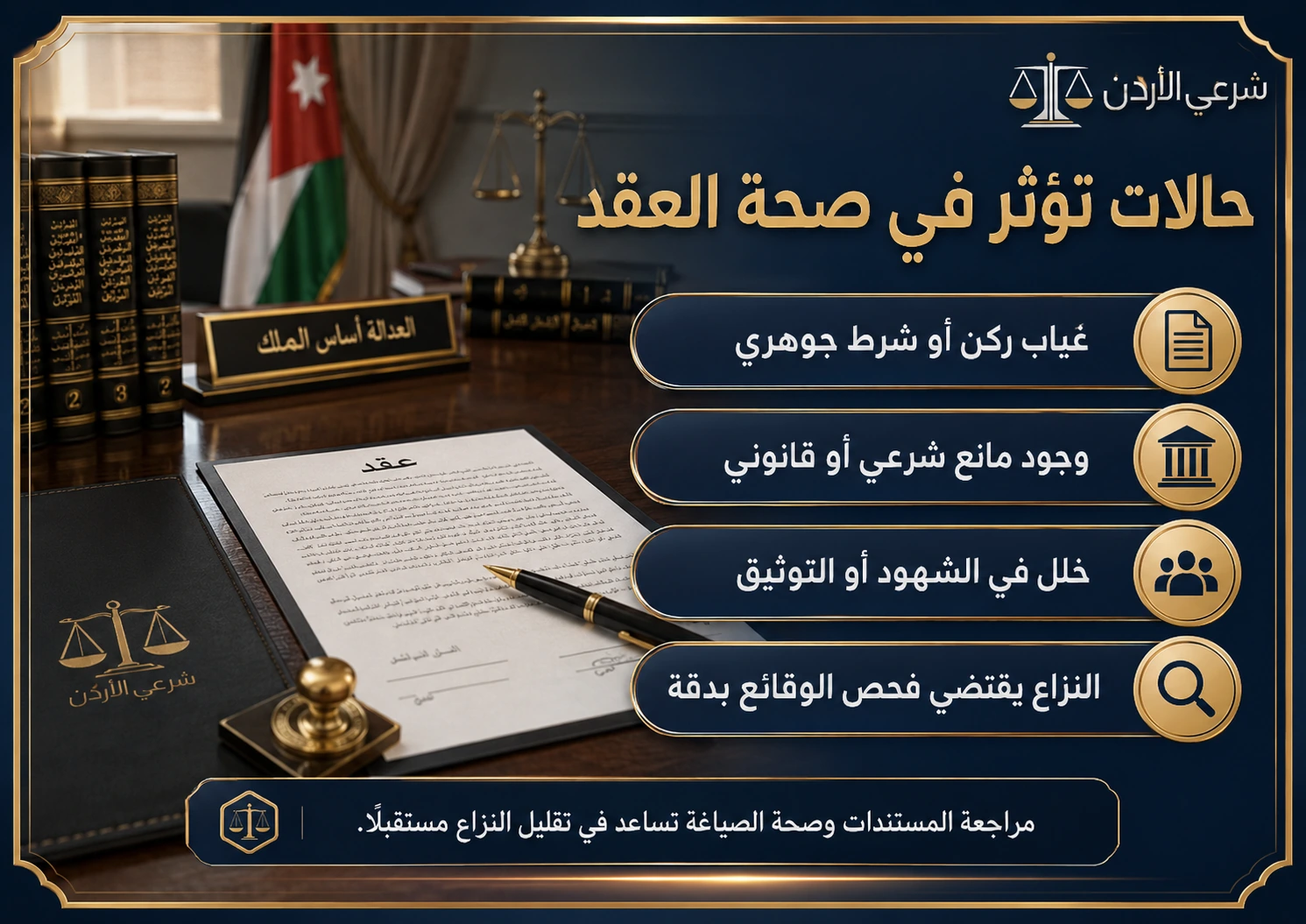 حالات تؤثر في صحة العقد في الأردن