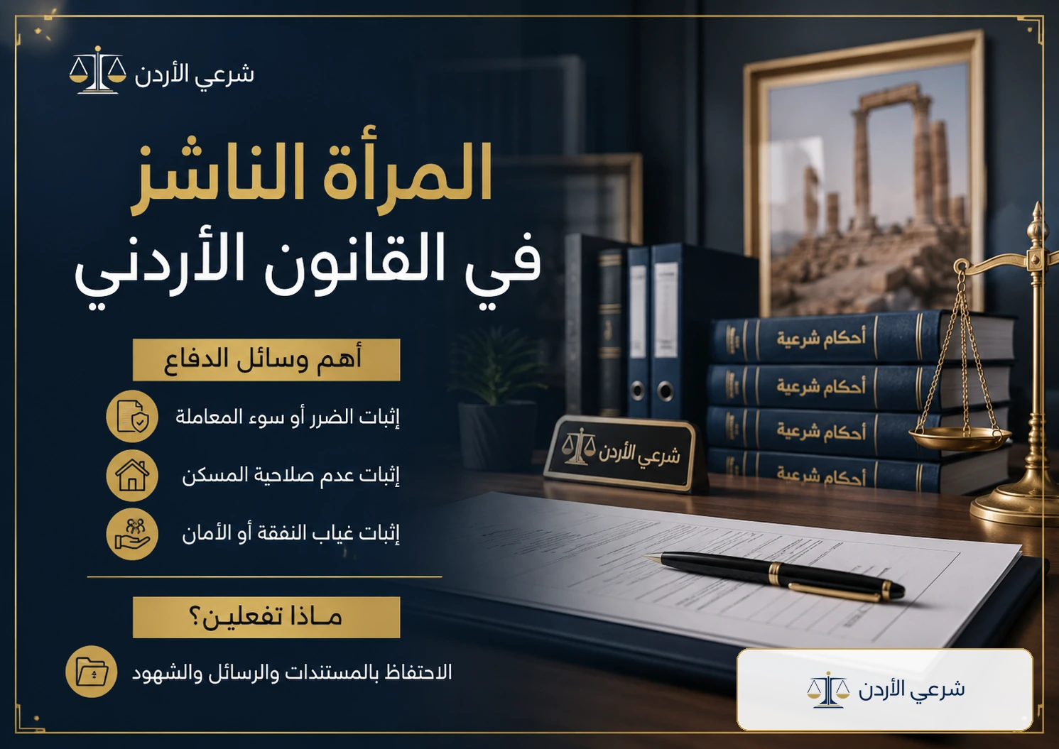 وسائل الدفاع في قضية النشوز بالأردن