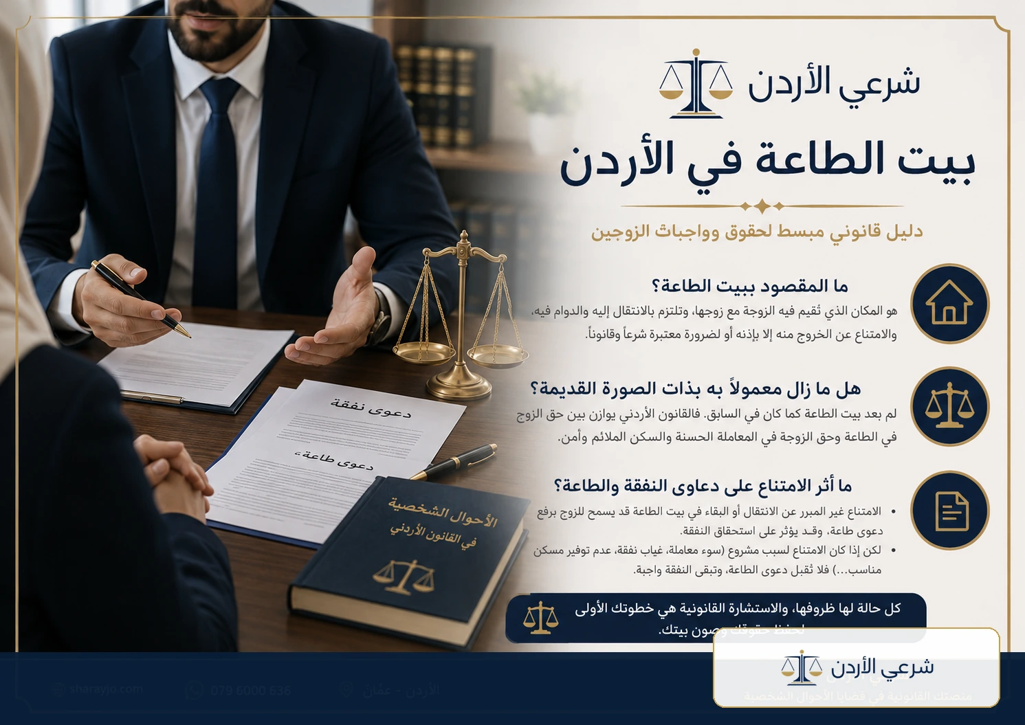 معلومات قانونية حول بيت الطاعة في الأردن