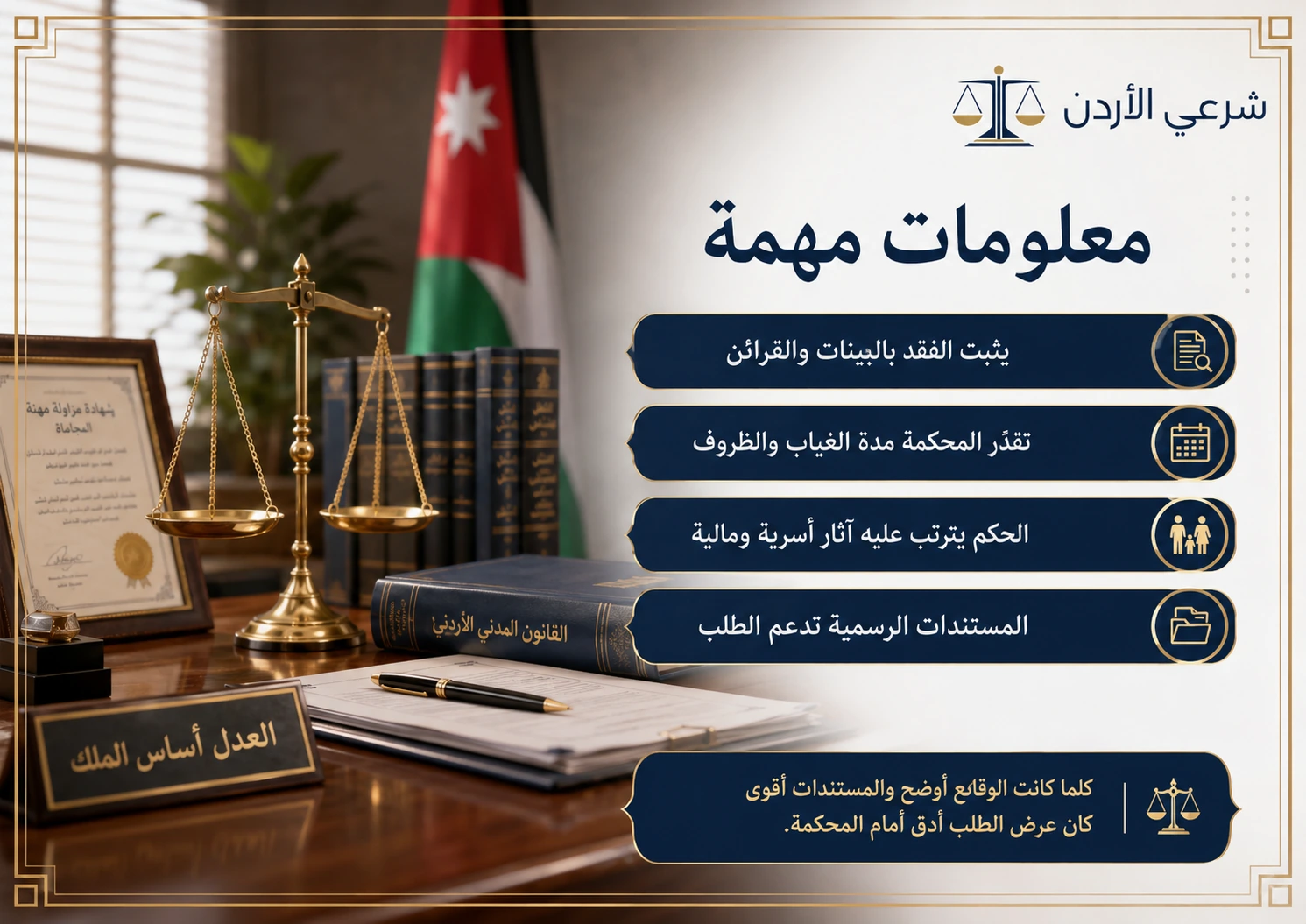 معلومات مهمة حول إثبات وفاة المفقود في الأردن