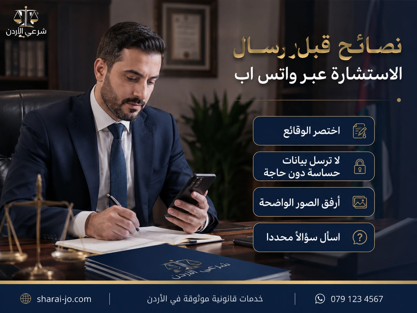 نصائح قبل إرسال الاستشارة عبر واتساب