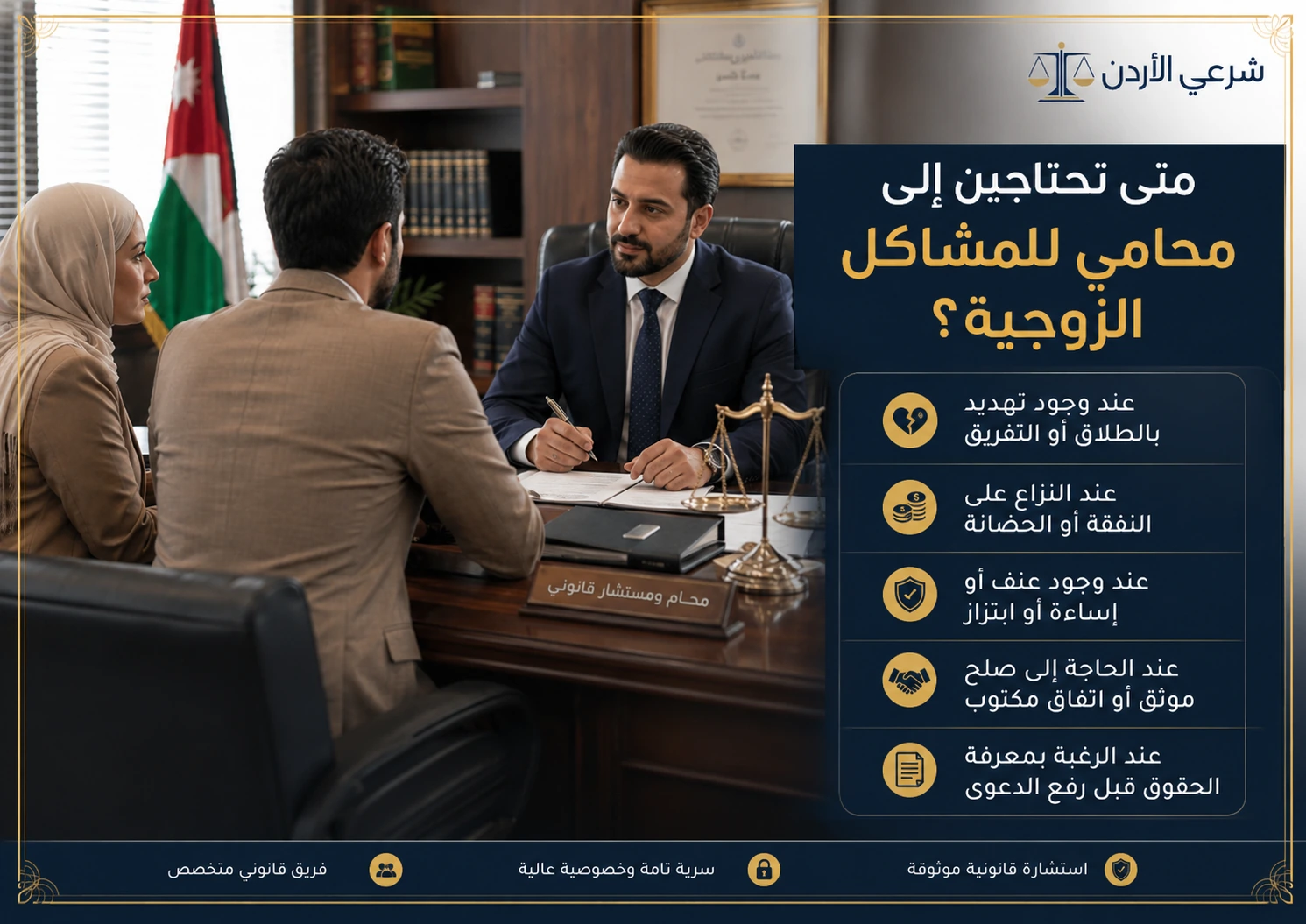 متى تحتاج إلى محامي للمشاكل الزوجية