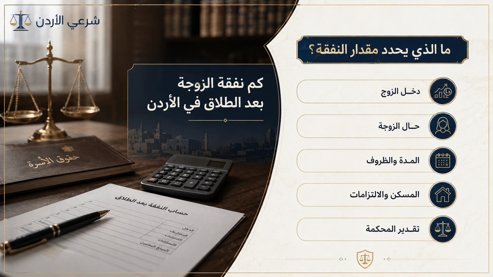 العوامل التي تؤثر في نفقة الزوجة بعد الطلاق