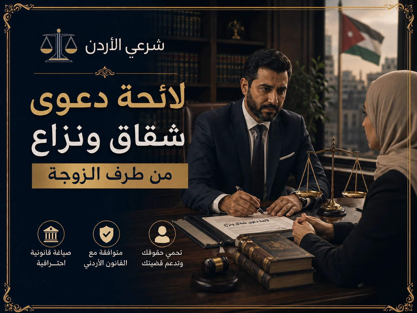 لائحة دعوى شقاق ونزاع من طرف الزوجة في الأردن