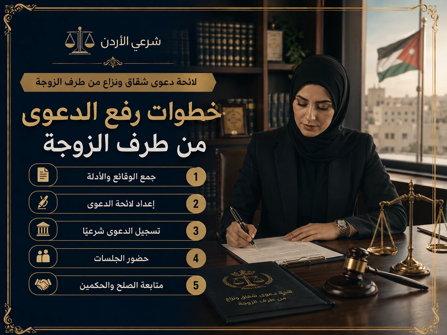 خطوات رفع دعوى شقاق ونزاع من طرف الزوجة