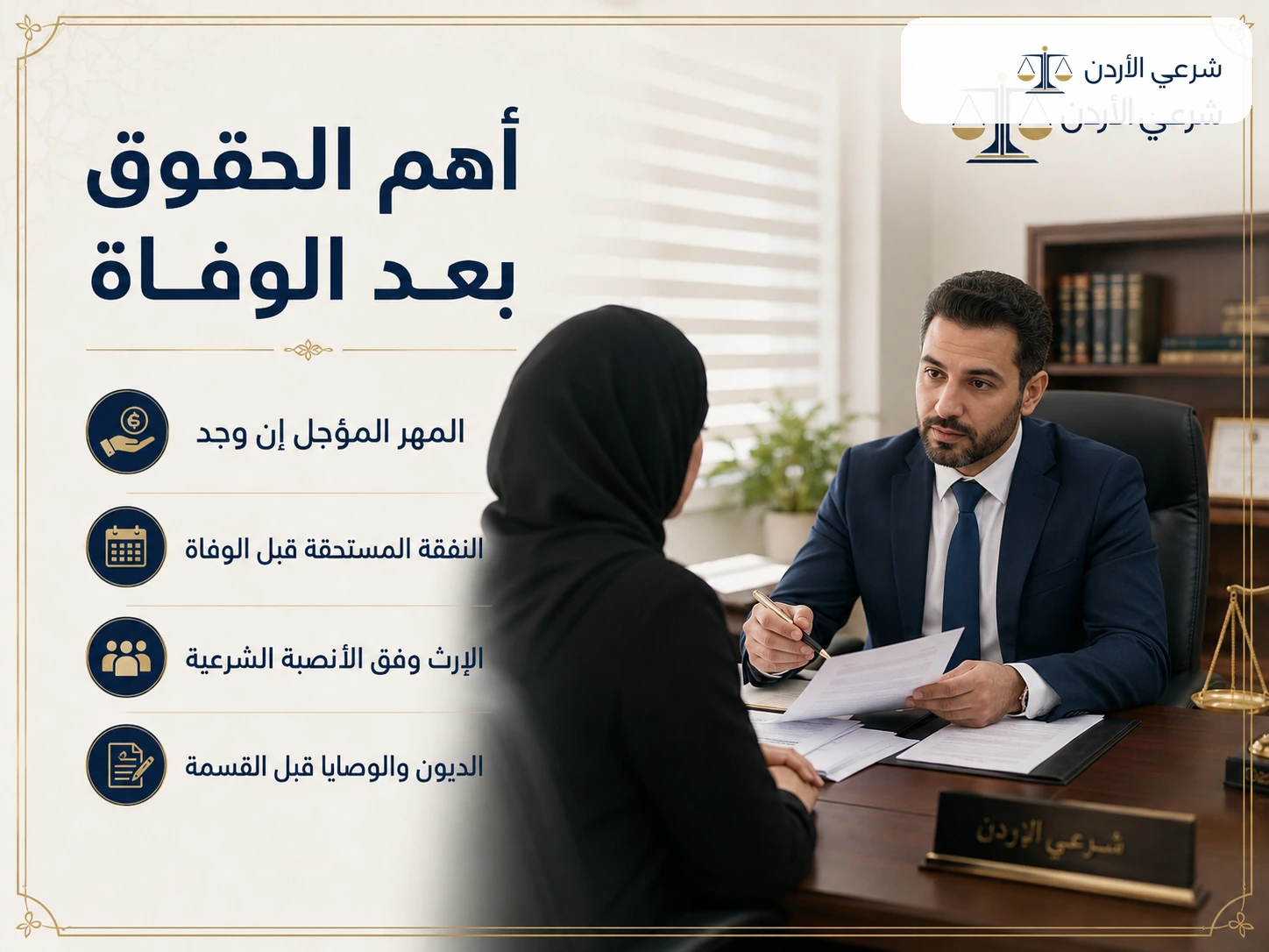 معلومات مفيدة حول مستحقات الزوجة بعد وفاة الزوج