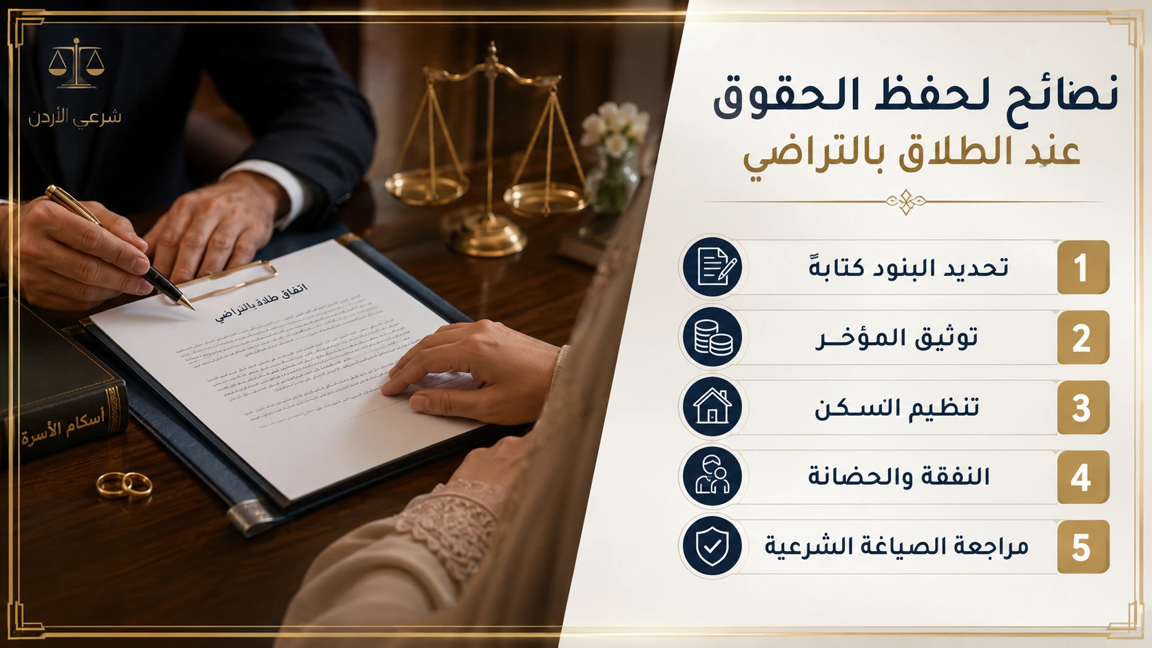 نصائح لحفظ الحقوق عند الطلاق بالتراضي في الأردن