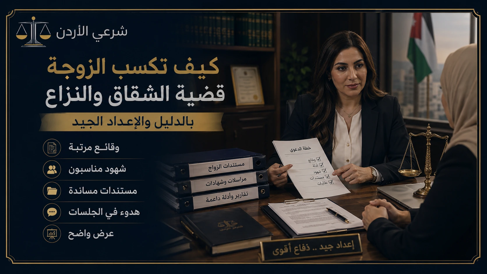 كيف تكسب الزوجة قضية الشقاق والنزاع في الأردن