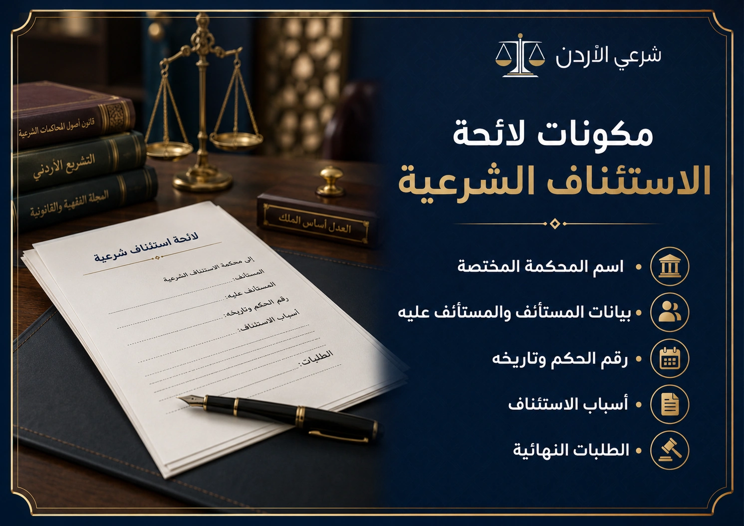 مكونات لائحة الاستئناف الشرعية
