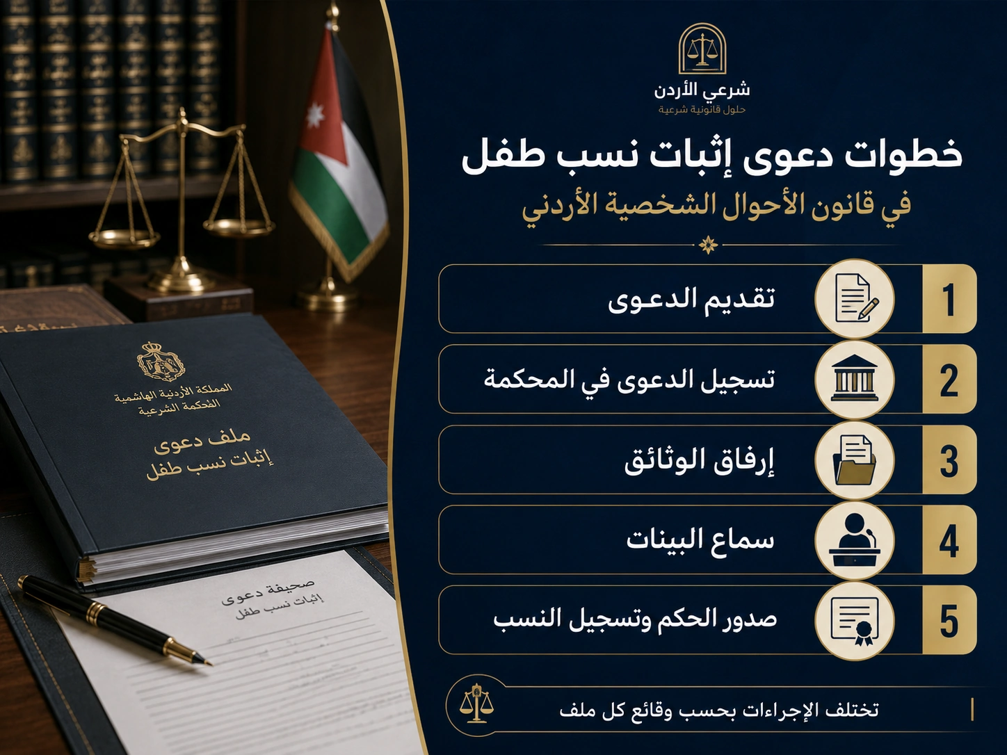 خطوات دعوى إثبات النسب في الأردن
