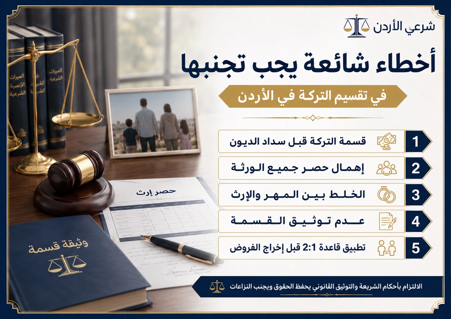 تقسيم الورث للبنات والاولاد والزوجة خطوات