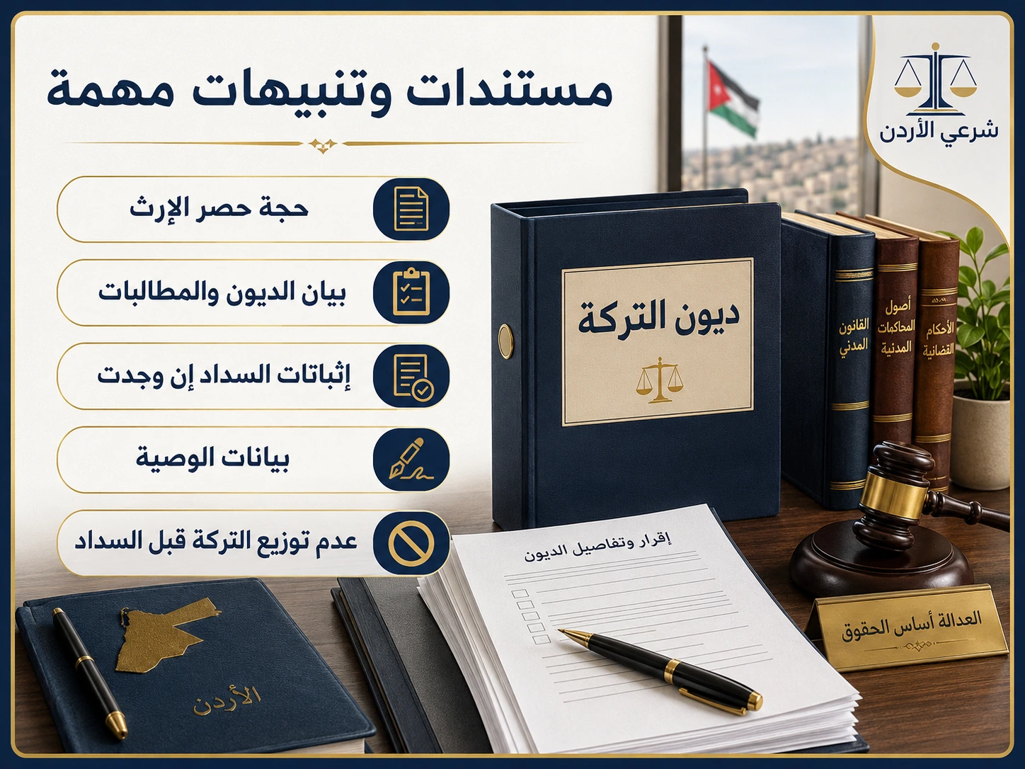 مستندات ديون التركة في الأردن
