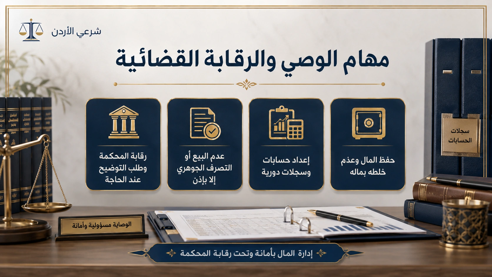 صورة معلوماتية عن إدارة أموال المحجور عليه والرقابة القضائية على الوصي