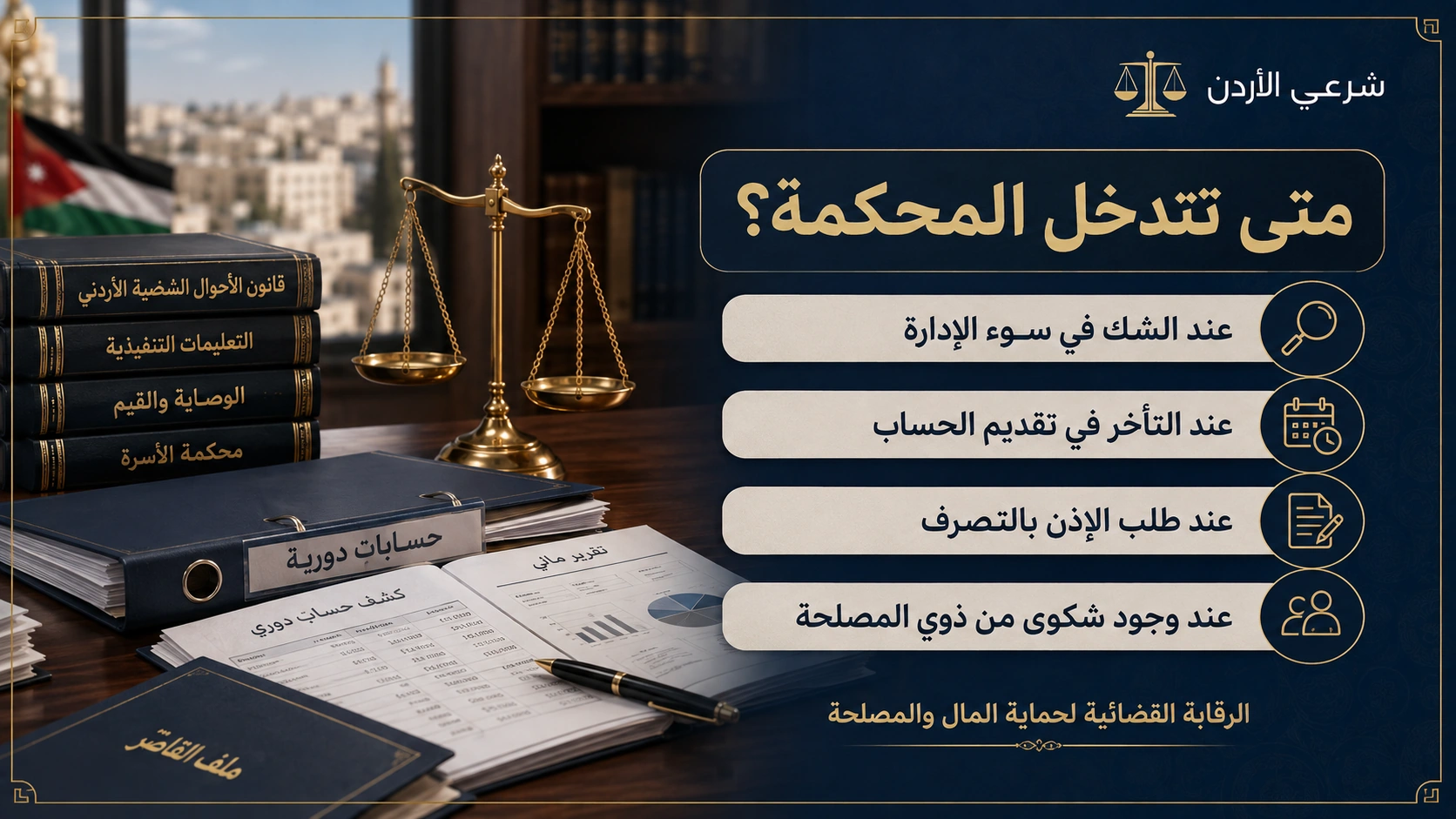 خطوات وإجراءات إدارة أموال المحجور عليه والرقابة القضائية على الوصي