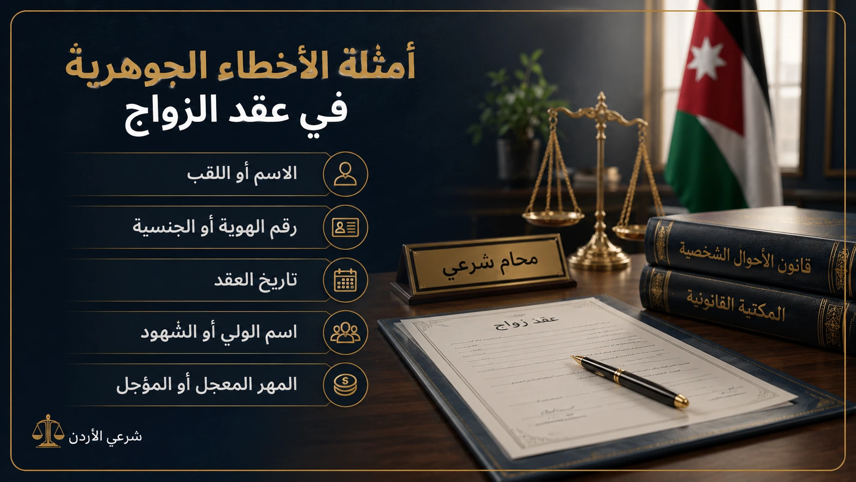 متى يكون الخطأ جوهريًا في بيانات عقد الزواج