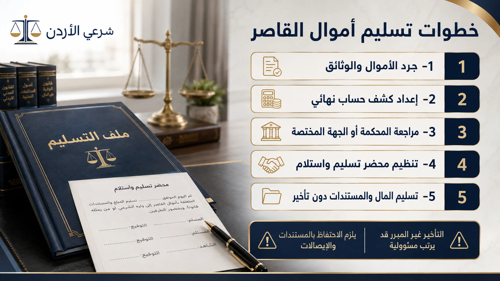 خطوات تسليم أموال القاصر