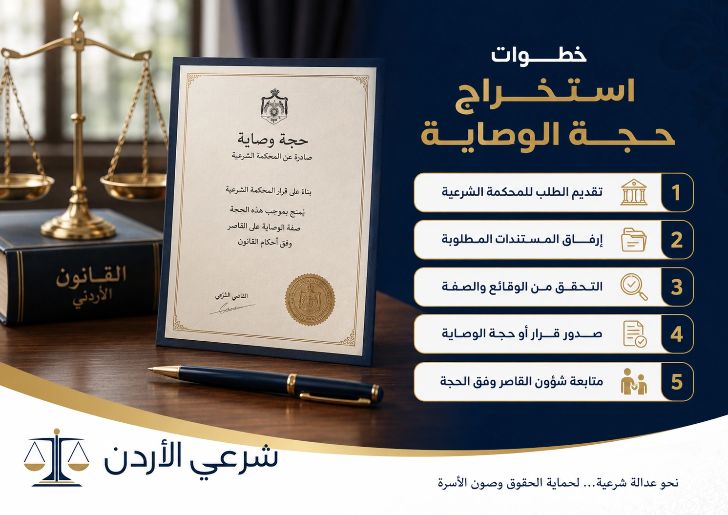 خطوات استخراج حجة الوصاية