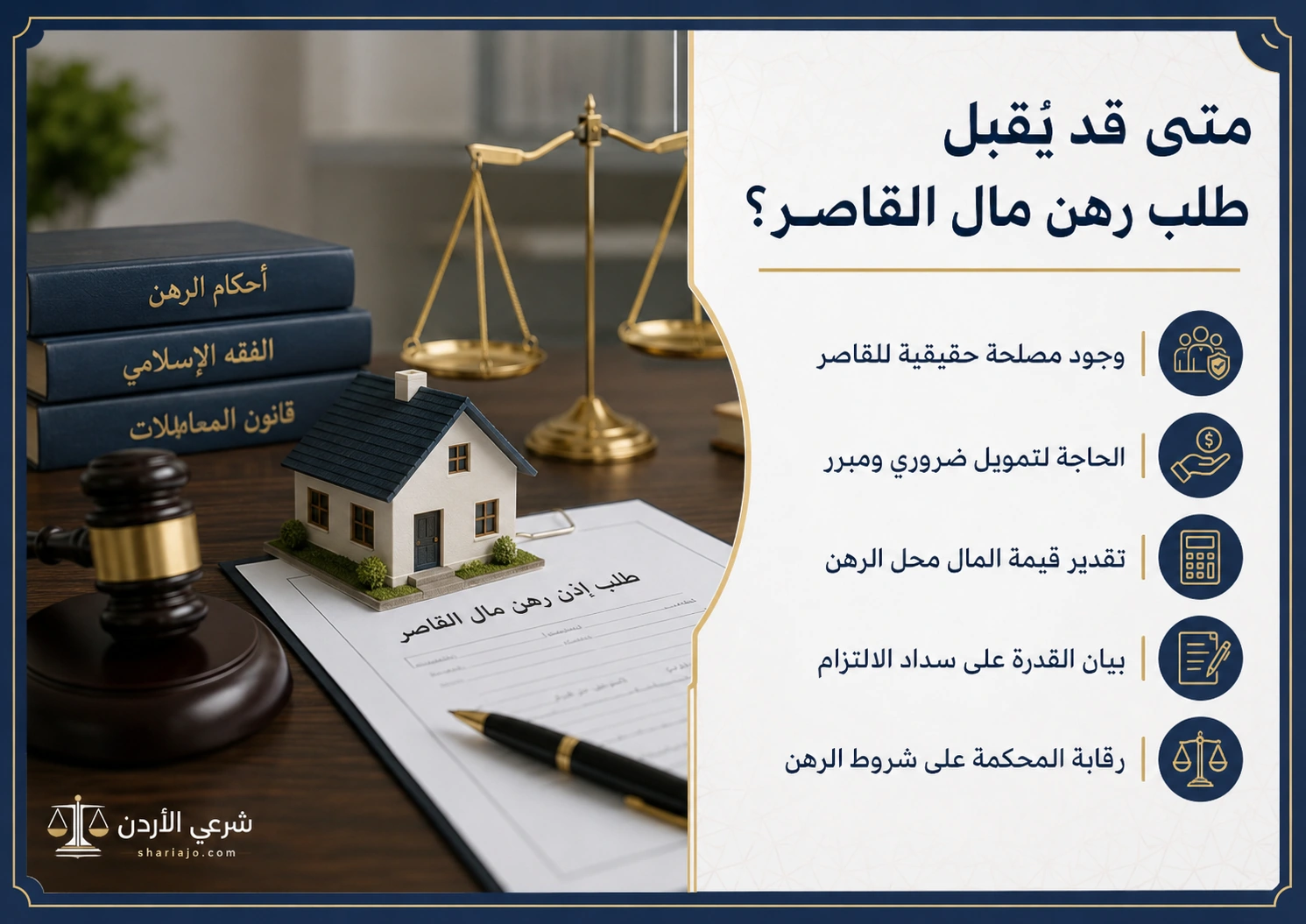 متى قد يقبل طلب رهن مال القاصر