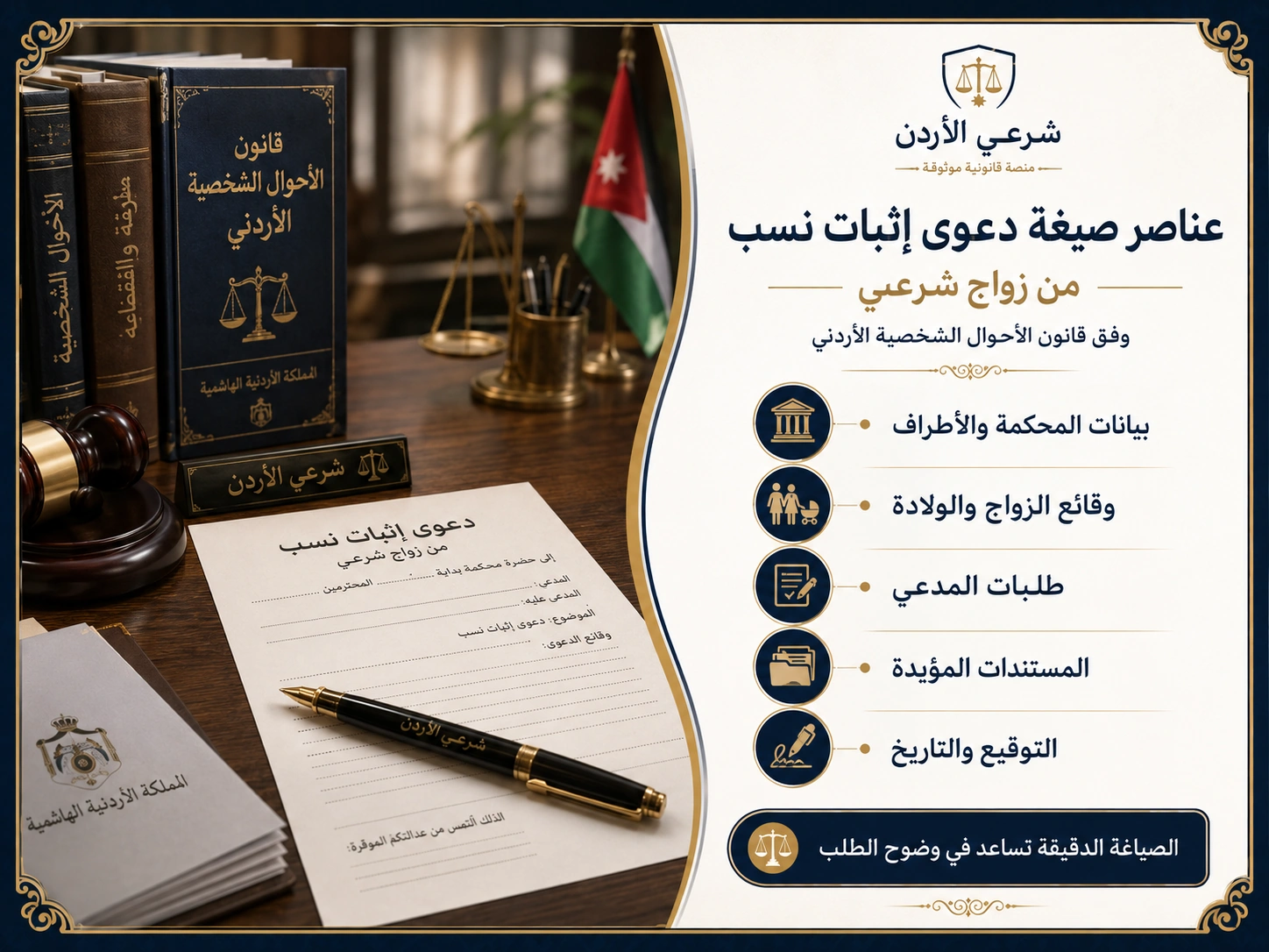عناصر صيغة دعوى إثبات نسب من زواج شرعي