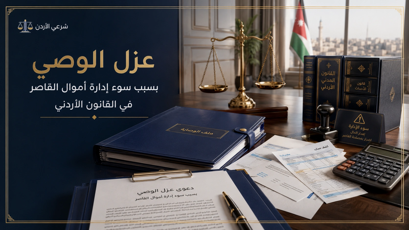 عزل الوصي بسبب سوء إدارة أموال القاصر في القانون الأردني