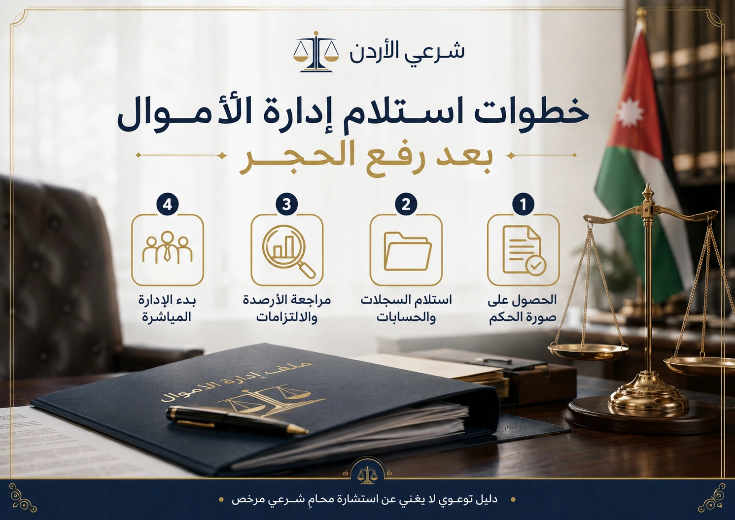 خطوات استلام إدارة الأموال بعد رفع الحجر