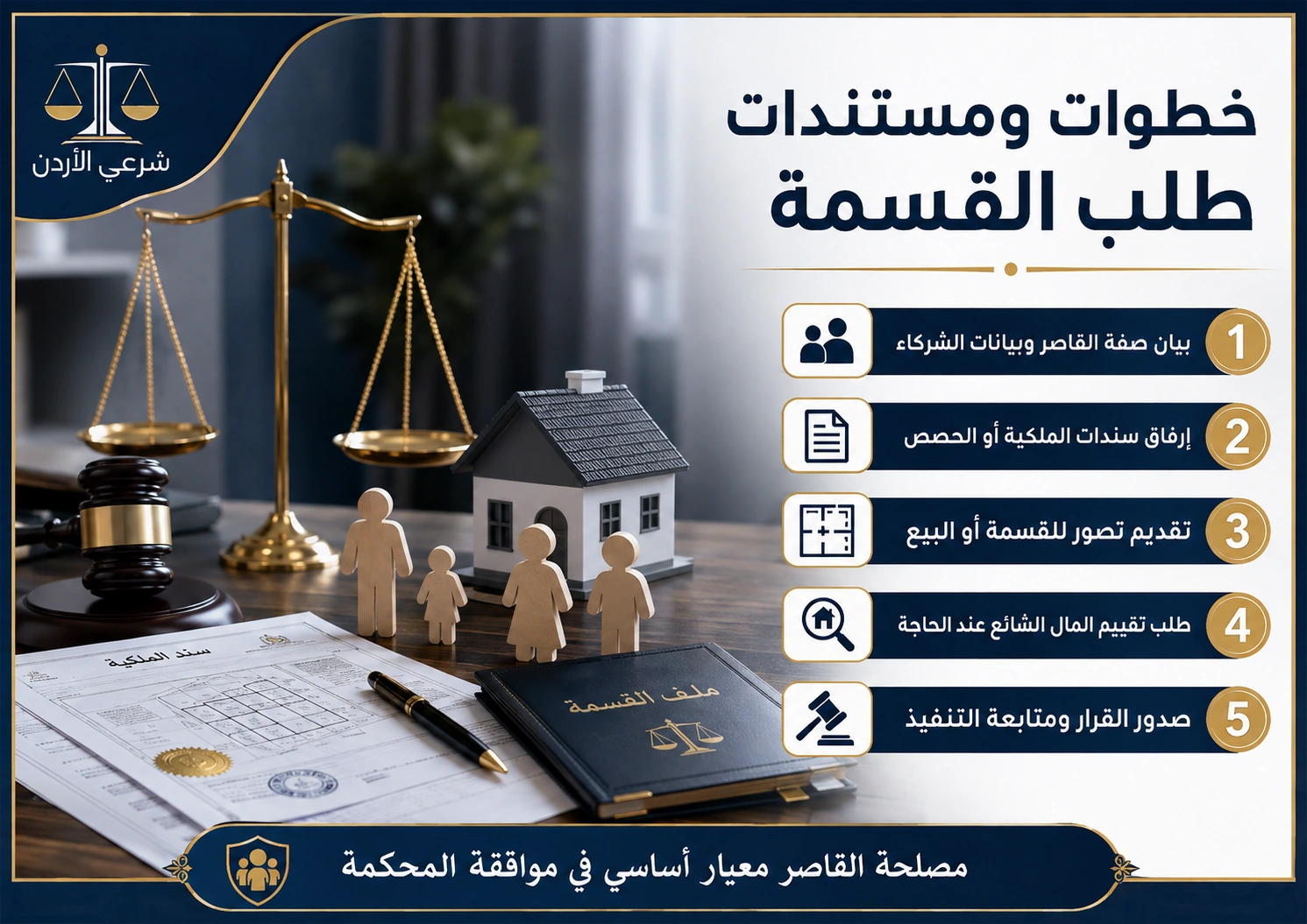 خطوات ومستندات طلب قسمة المال الشائع