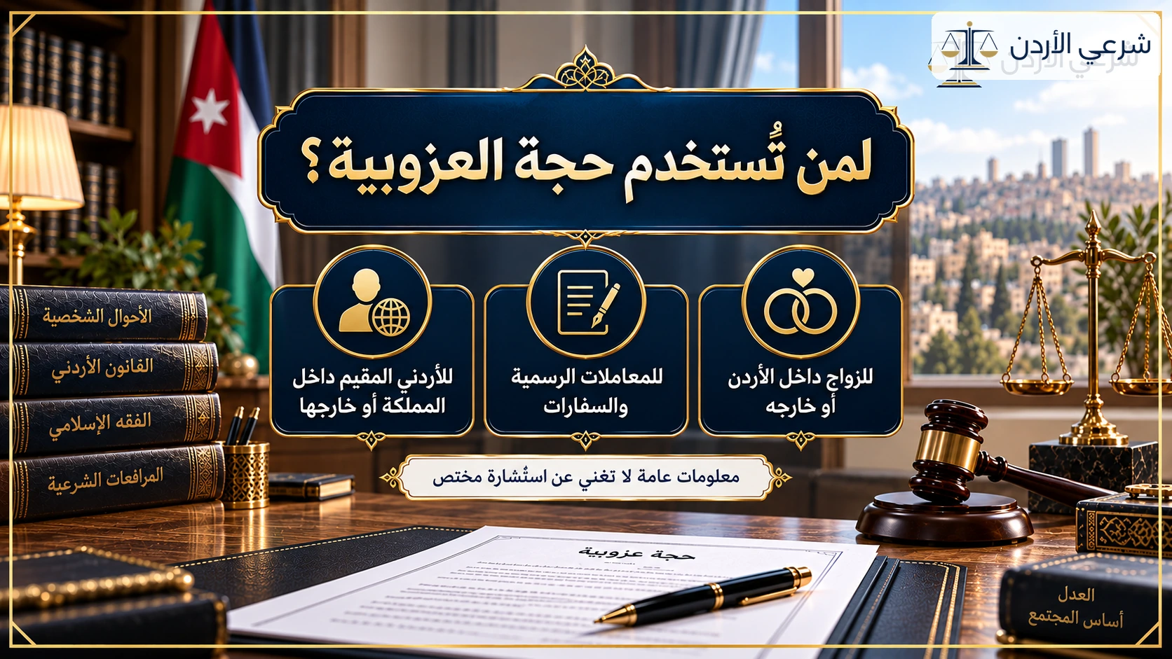 متى تستخدم حجة عزوبية في الأردن