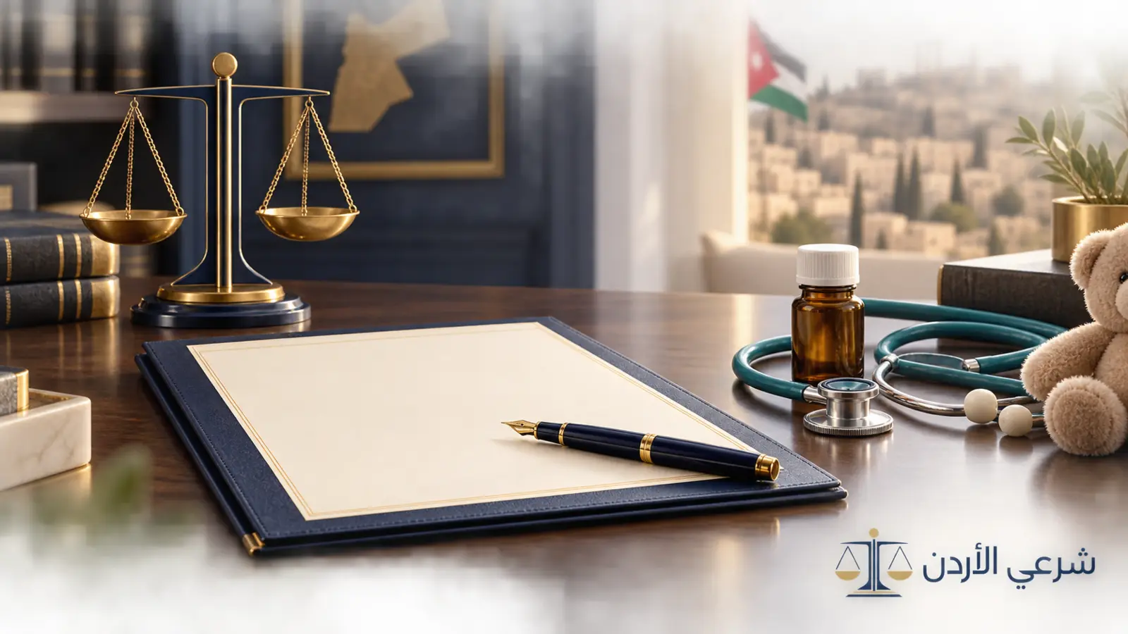 غلاف قانوني يوضح نفقة علاج الأولاد في الأردن بعد الطلاق